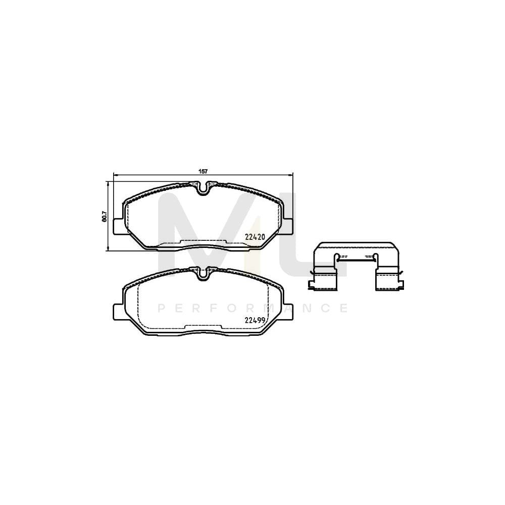 Brembo P 30 084 Brake Pad Set For Hyundai H350 Prepared For Wear Indicator, With Accessories | ML Performance Car Parts