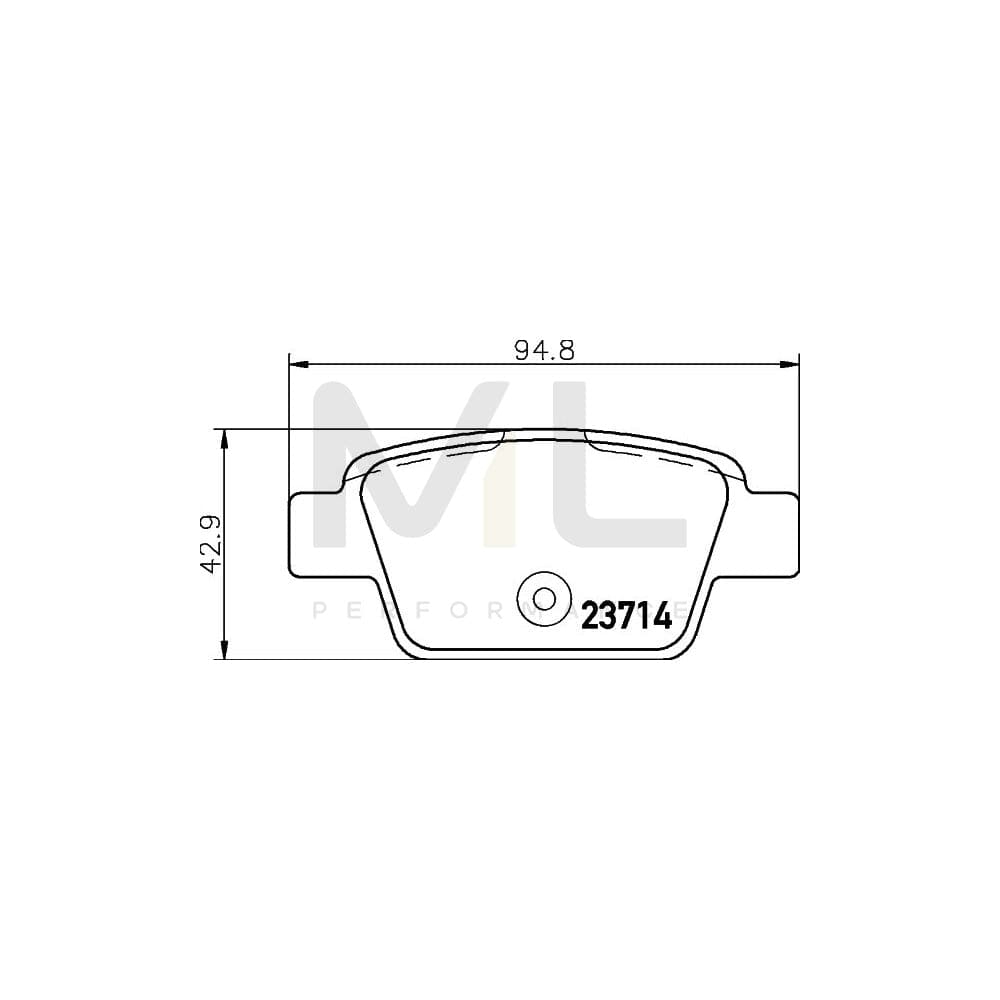 Hella 8DB 355 018-851 Brake Pad Set Not Prepared For Wear Indicator, With Brake Caliper Screws, With Accessories | ML Performance Car Parts