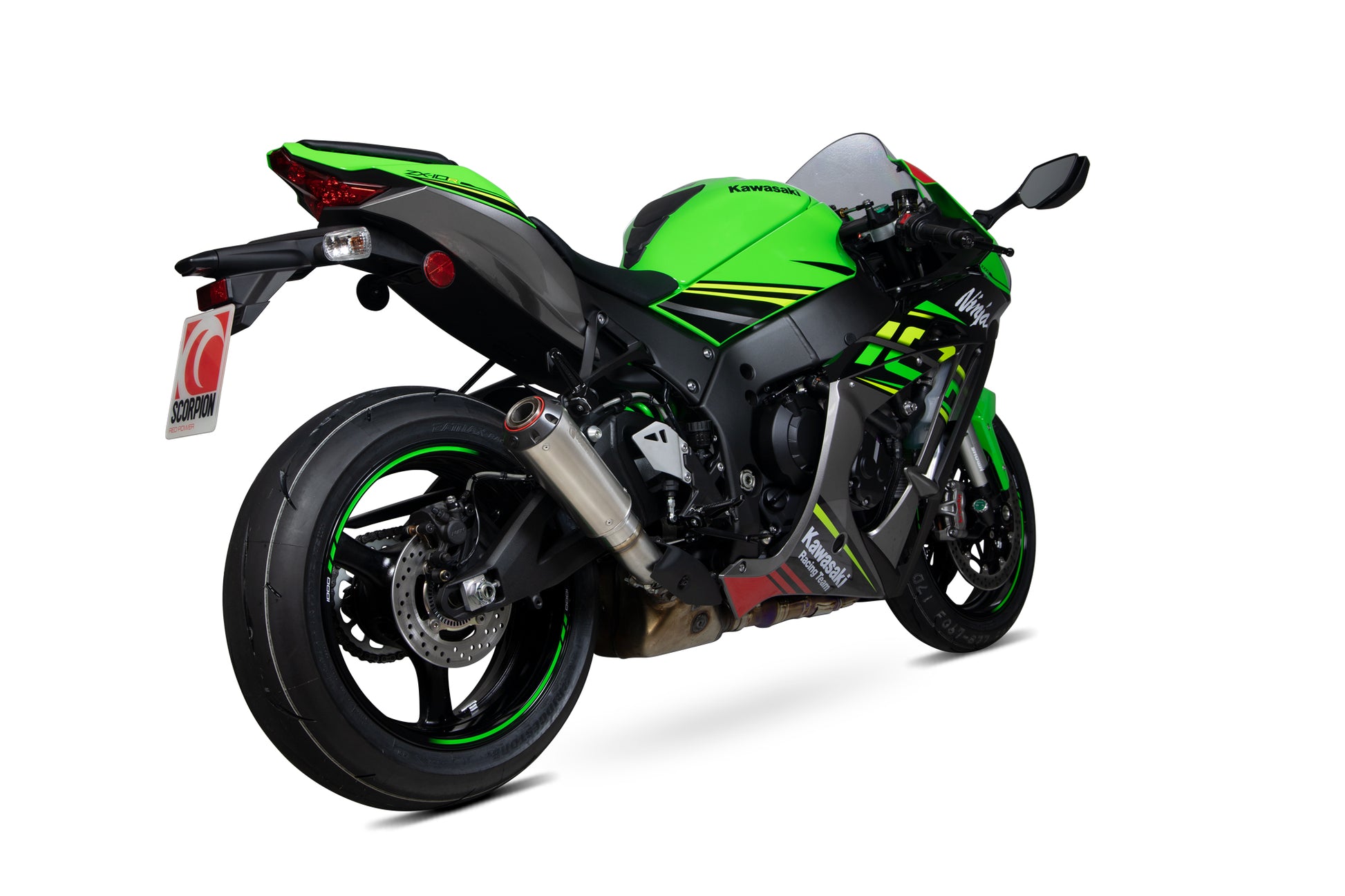 Scorpion PKA113SEO Kawasaki Red Power Slip-On (Ninja ZX-10R / ZX-10RR / ZX-10R SE) | ML Performance UK UK