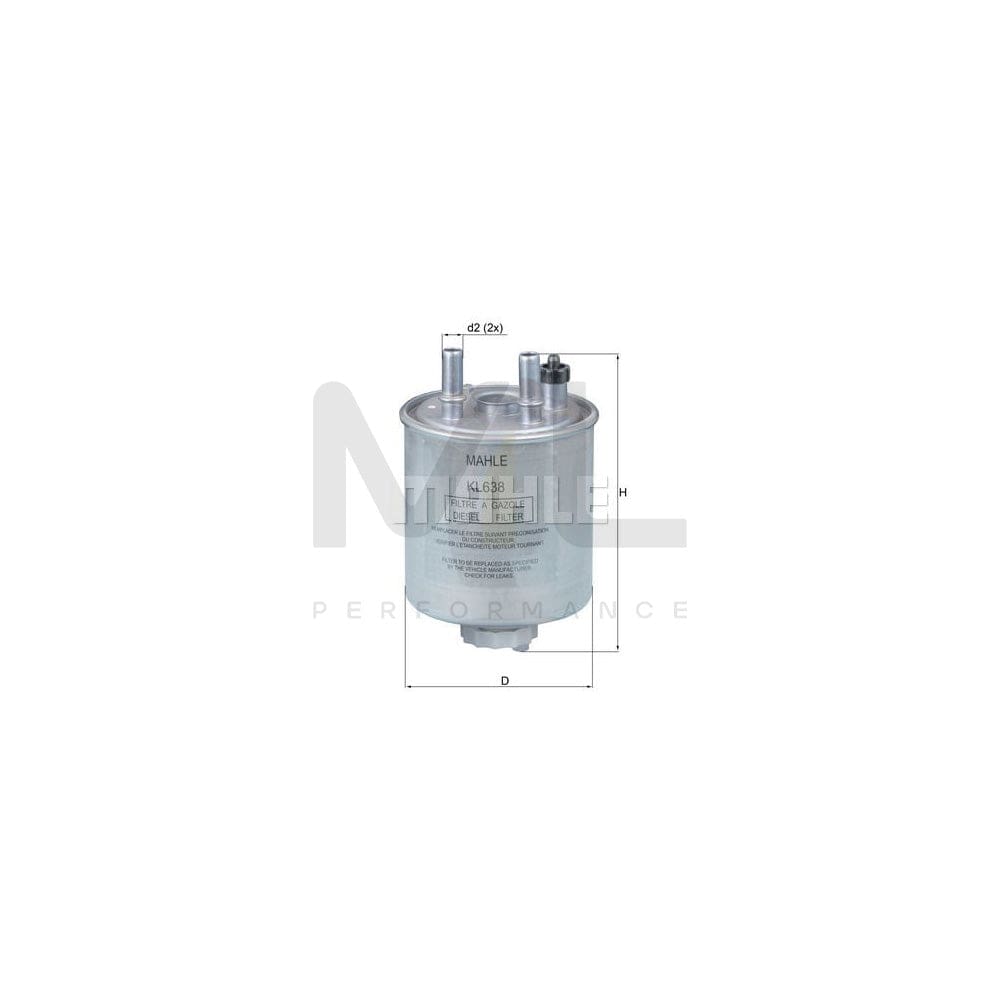 MAHLE ORIGINAL KL 638 Fuel filter In-Line Filter | ML Performance Car Parts