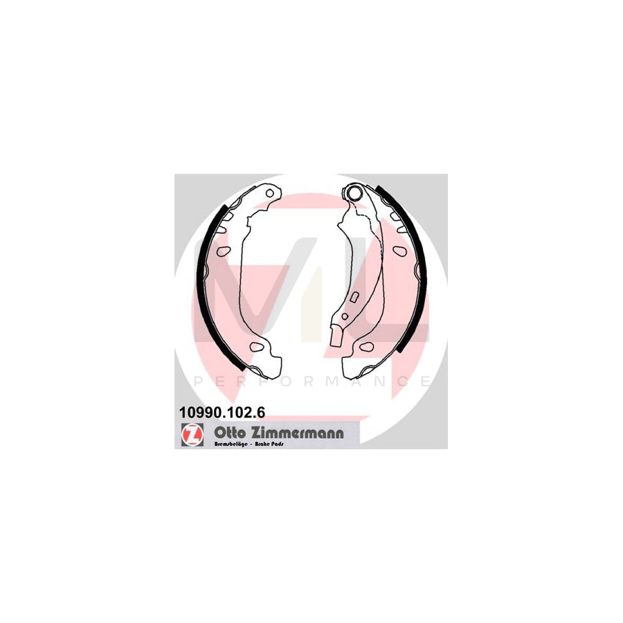 ZIMMERMANN 10990.102.6 Brake Shoe Set Photo corresponds to scope of supply, with lever | ML Performance Car Parts