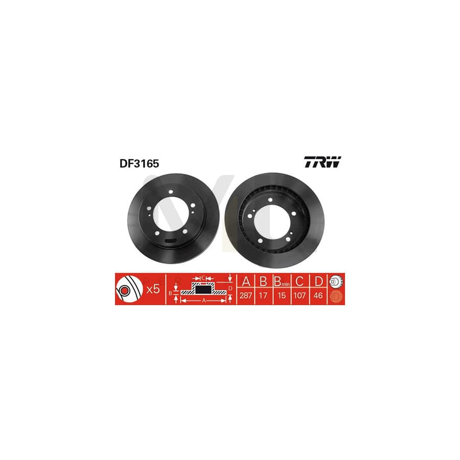 TRW DF3165 Brake Disc Vented, Painted | ML Performance Car Parts