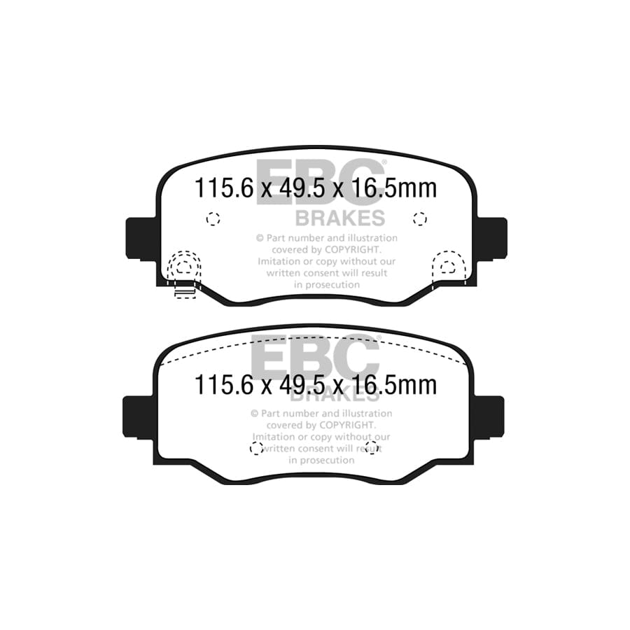 EBC PD06KR415 Fiat Jeep Greenstuff Rear Brake Pad & USR Disc Kit (Inc. 500X, Compass, Renegade) 2 | ML Performance UK Car Parts