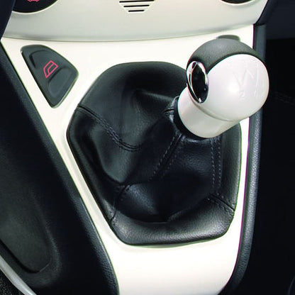 GENUINE FORD 1679591 KA GEAR LEVER KNOB PEARL WHITE WITH BLACK LEATHER INSERT | ML Performance UK