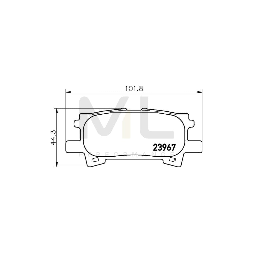 Hella 8DB 355 010-621 Brake Pad Set Not Prepared For Wear Indicator | ML Performance Car Parts