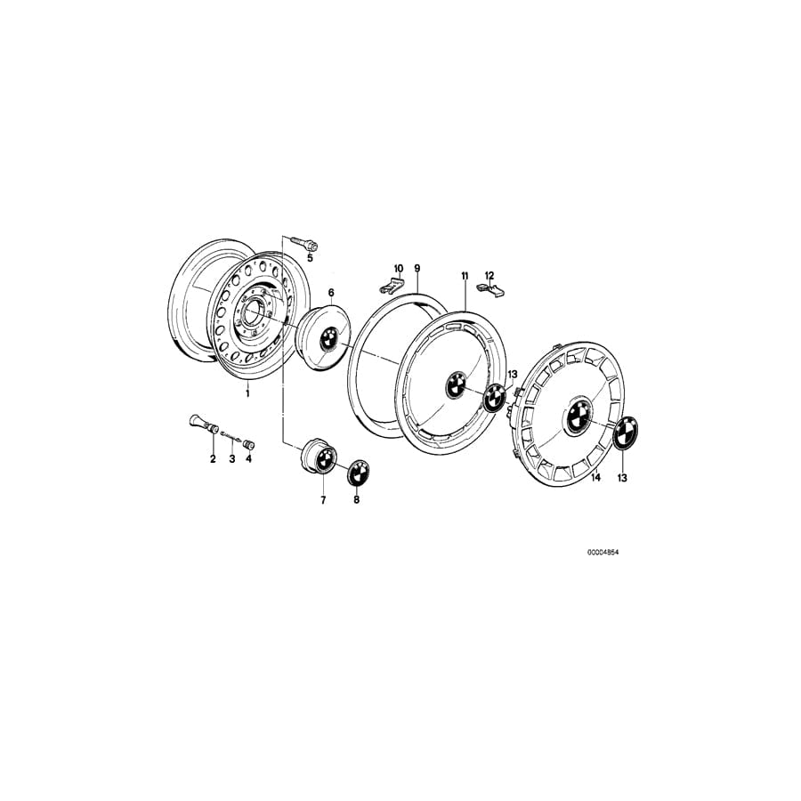 Genuine BMW 36111129381 E34 E24 E28 Steel Rim Schwarz 61/2JX15 ET:20 (Inc. 735iL, 730iL & 525td) | ML Performance UK Car Parts