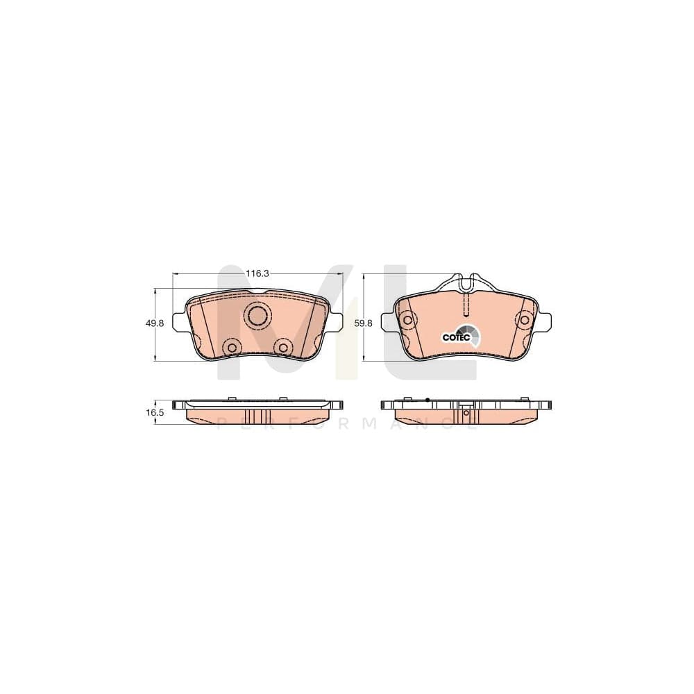 TRW Cotec Gdb1947 Brake Pad Set Prepared For Wear Indicator | ML Performance Car Parts