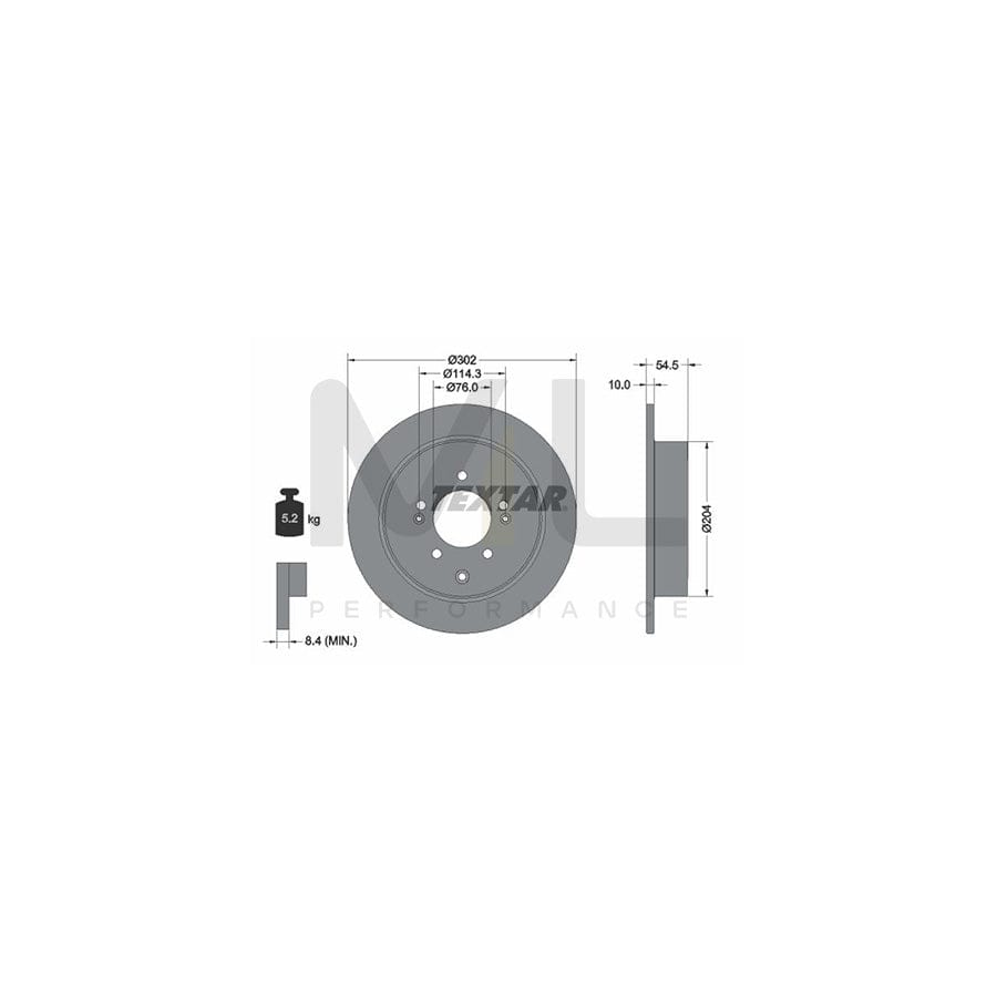 TEXTAR PRO 92293303 Brake Disc Solid, Coated, without wheel hub, without wheel studs | ML Performance Car Parts