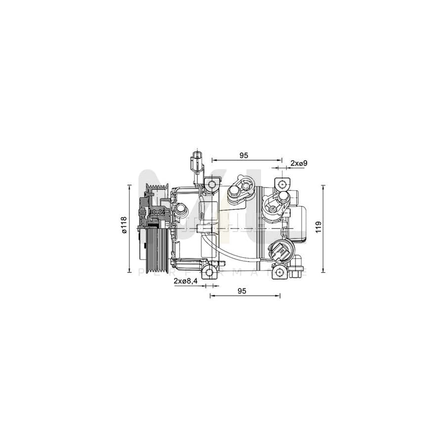 MAHLE ORIGINAL ACP 1463 000P Compressor, air conditioning for HYUNDAI i20 PAG 46 YF, Refrigerant: R 1234yf, R 134a | ML Performance Car Parts