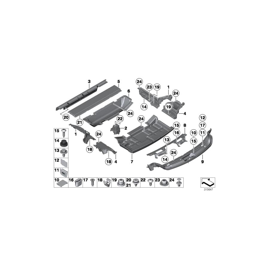 Genuine BMW 51479164449 F07 F07 Base For Floor Panel, Front Left (Inc. 535dX, 528i & 550iX 4.0) | ML Performance UK Car Parts