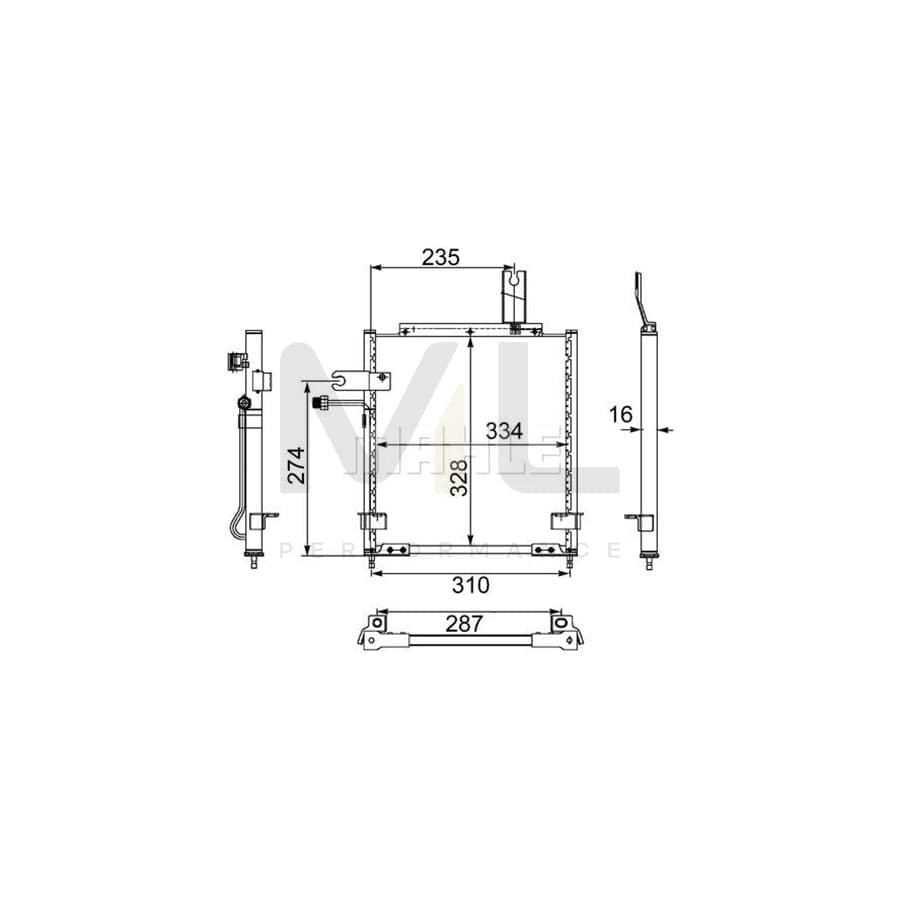 MAHLE ORIGINAL AC 468 000S Air conditioning condenser without dryer | ML Performance Car Parts