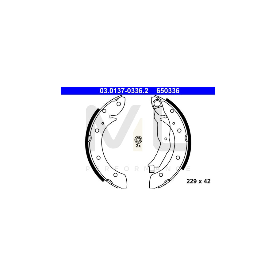 ATE 03.0137-0336.2 Brake Shoe Set with lever | ML Performance Car Parts