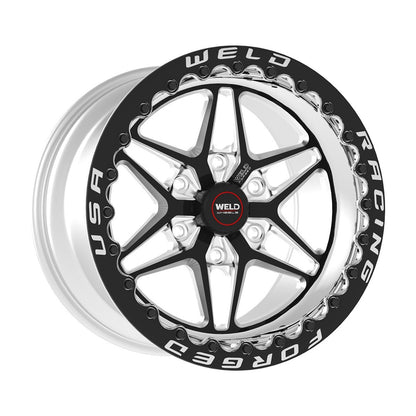 Weld 81LB7110X74F S81 Hd Beadlock Wheel 17x11 6x5 ET36 BS7.4 Black Center - Polished Shell