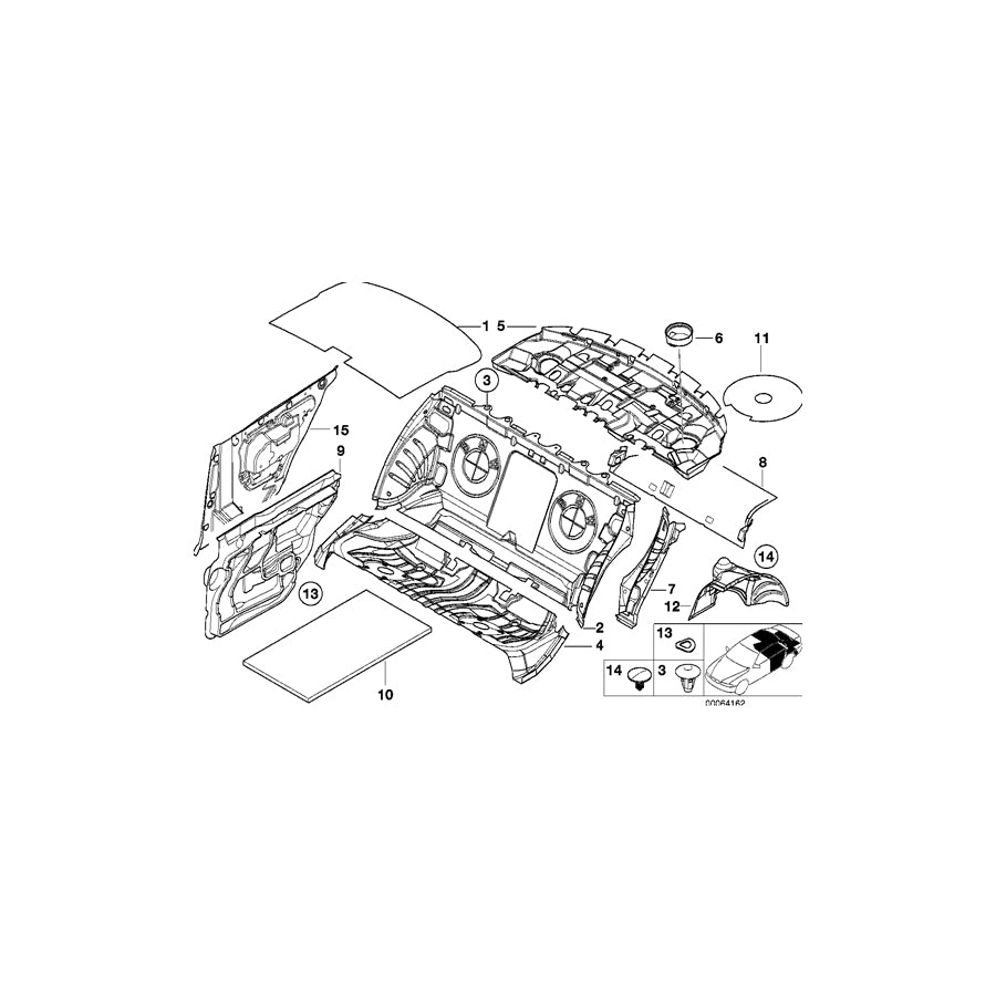 Genuine BMW 51488229734 E46 Sound Insulating Roof Rear (Inc. 318ti, 318Ci & 325Ci) | ML Performance UK Car Parts