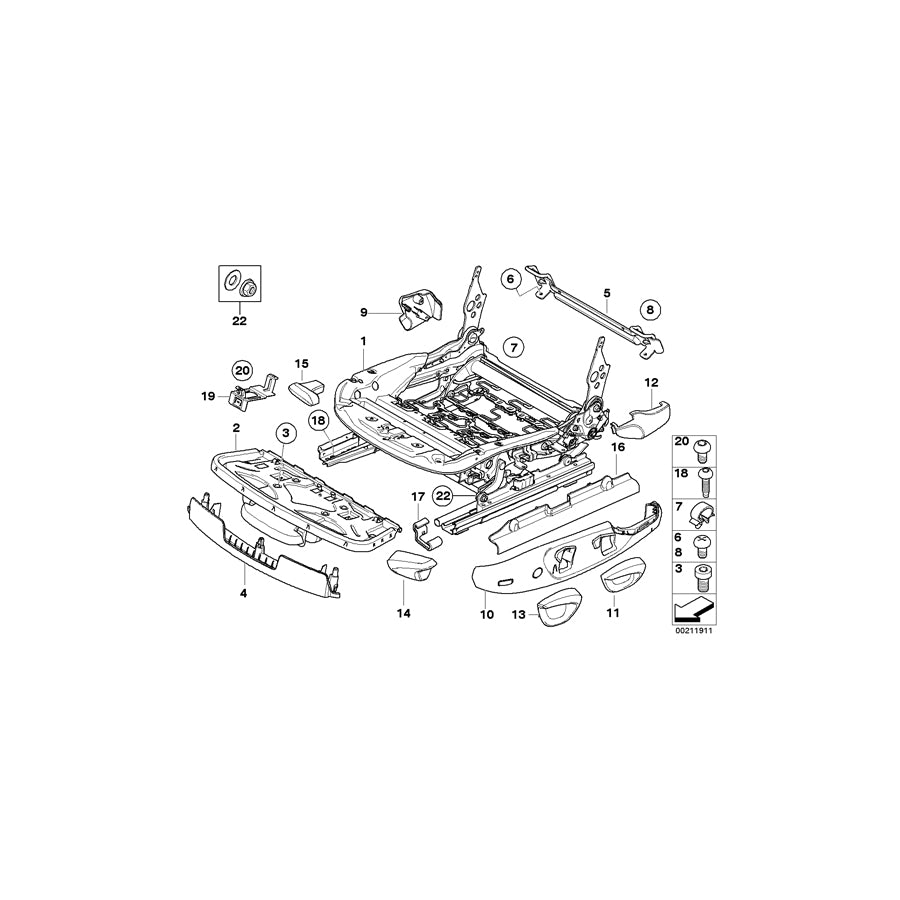 Genuine BMW 52109133413 E88 Seat Mechanism Left (Inc. 118i, 118d & 120i) | ML Performance UK