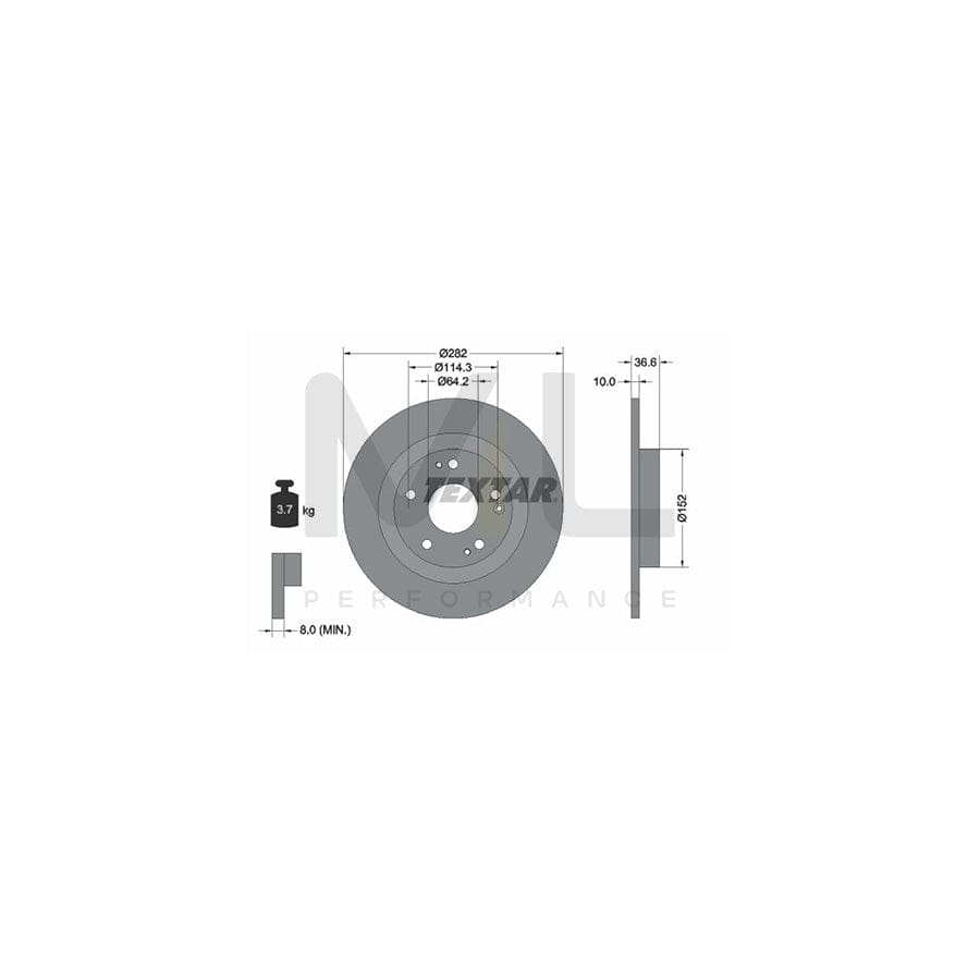 TEXTAR 92301303 Brake Disc for HONDA CIVIC Solid, Coated, without wheel hub, without wheel studs | ML Performance Car Parts