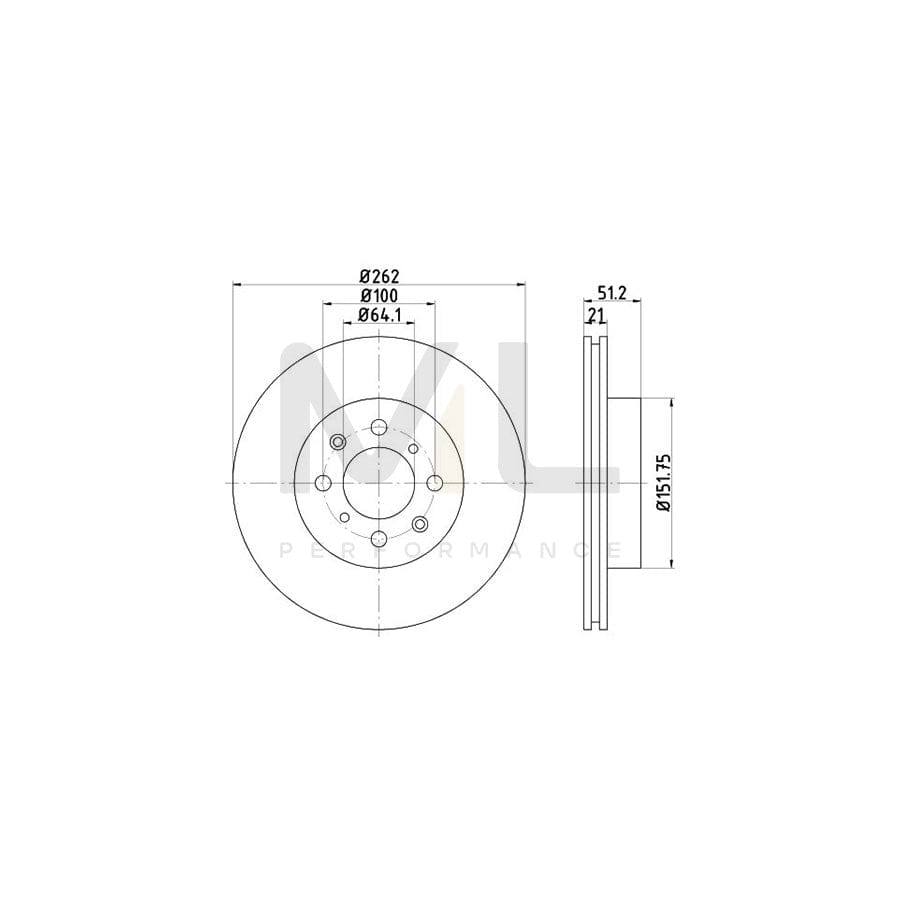 TEXTAR 92051600 Brake Disc Internally Vented, without wheel hub, without wheel studs | ML Performance Car Parts