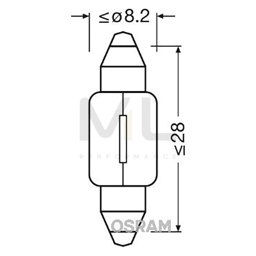 OSRAM ORIGINAL 6428 Bulb, interior light Socket Bulb, 12V, 3W | ML Performance Car Parts