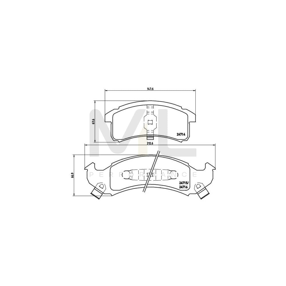 Brembo P 07 002 Brake Pad Set With Acoustic Wear Warning | ML Performance Car Parts