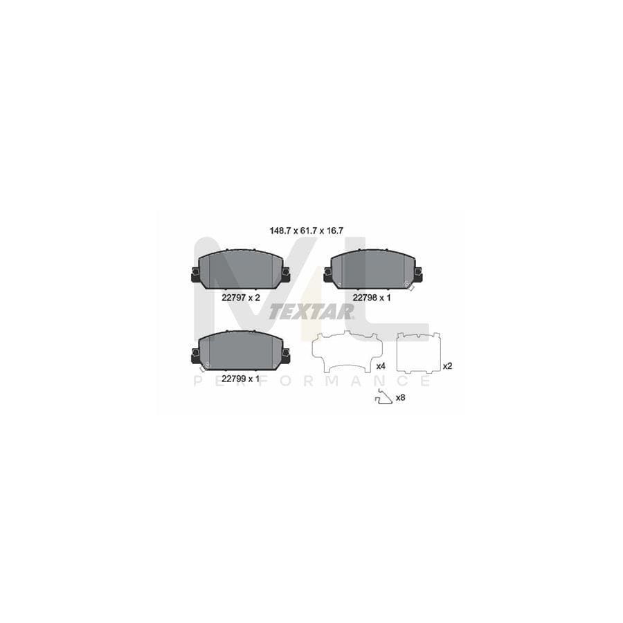 TEXTAR 2279701 Brake pad set for HONDA CR-V V (RW, RT) incl. wear warning contact, with accessories | ML Performance Car Parts