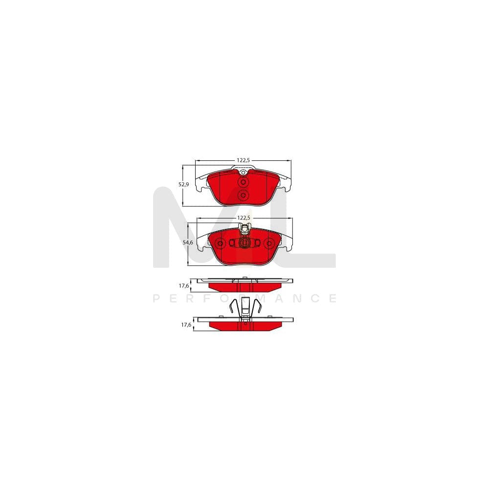 TRW Gdb2051Dte Brake Pad Set Prepared For Wear Indicator | ML Performance Car Parts