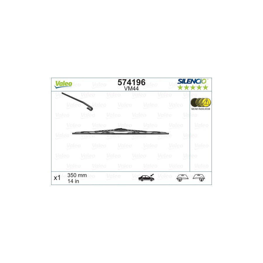 Valeo Silencio Conventional Single, Silencio Performance 574196 Wiper Blade | ML Performance UK Car Parts