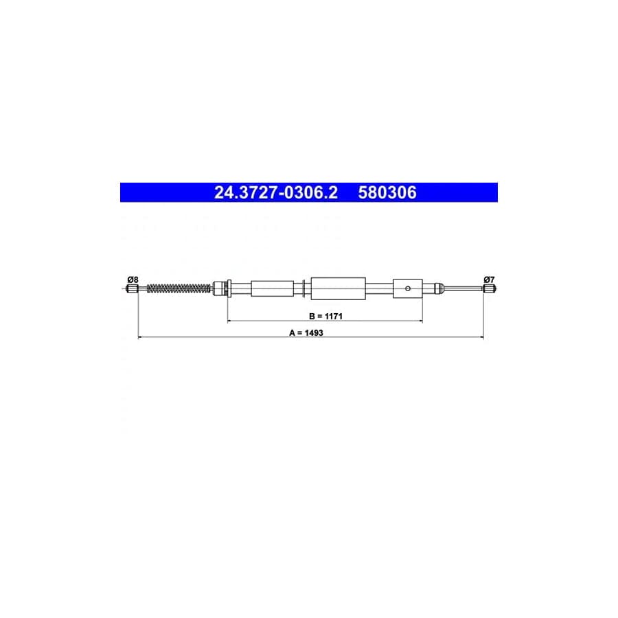 ATE 24.3727-0306.2 Hand Brake Cable