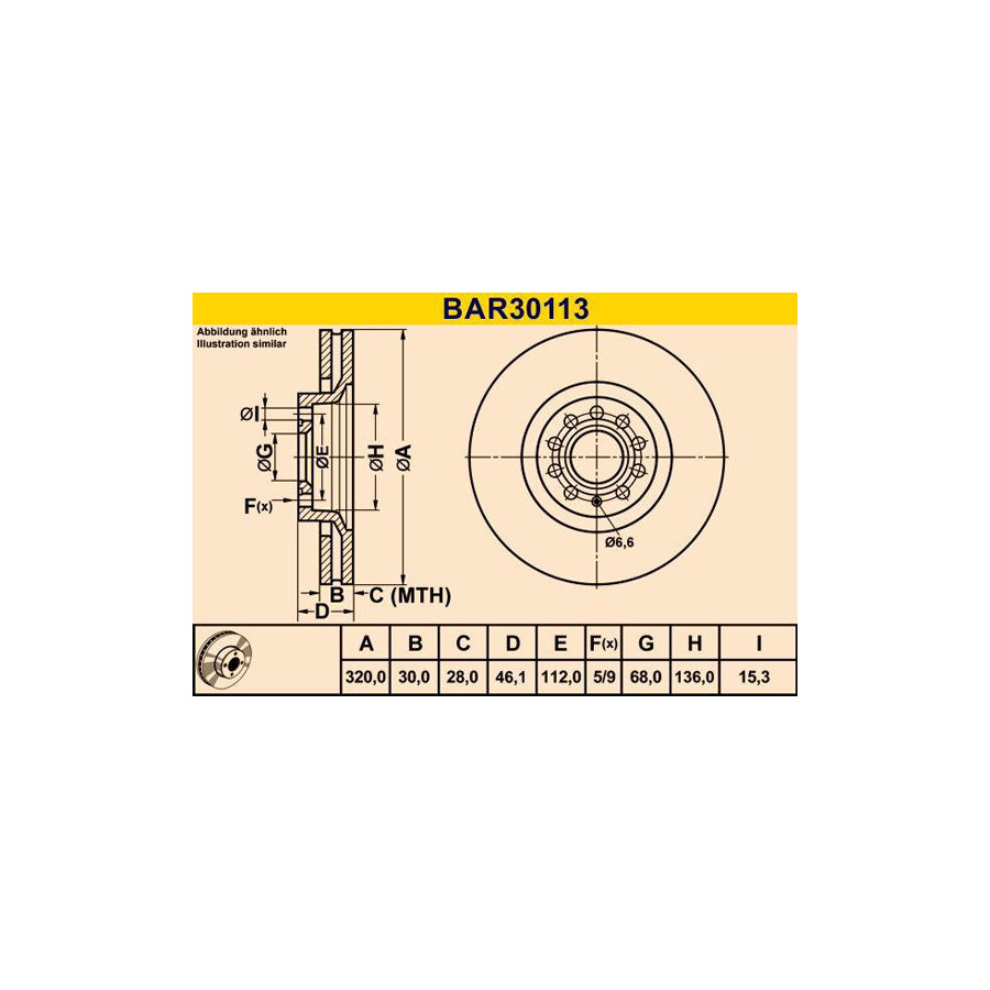 Barum BAR30113 Brake Disc