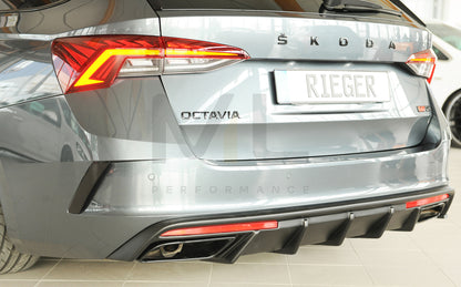 Rieger 00079037 Skoda NX Octavia RS Rear Diffuser 2 | ML Performance UK Car Parts