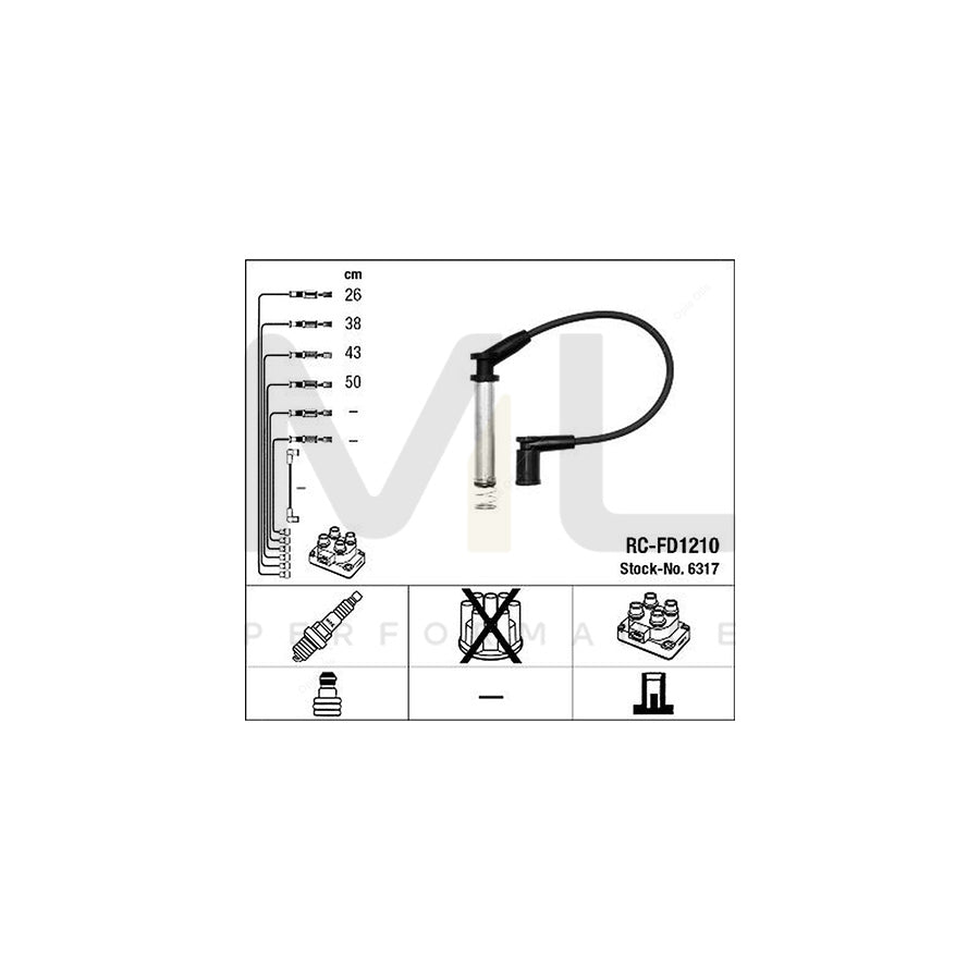 NGK Ignition Cable Kit RC-FD1210 (NGK6317) | ML Car Parts UK | ML Performance