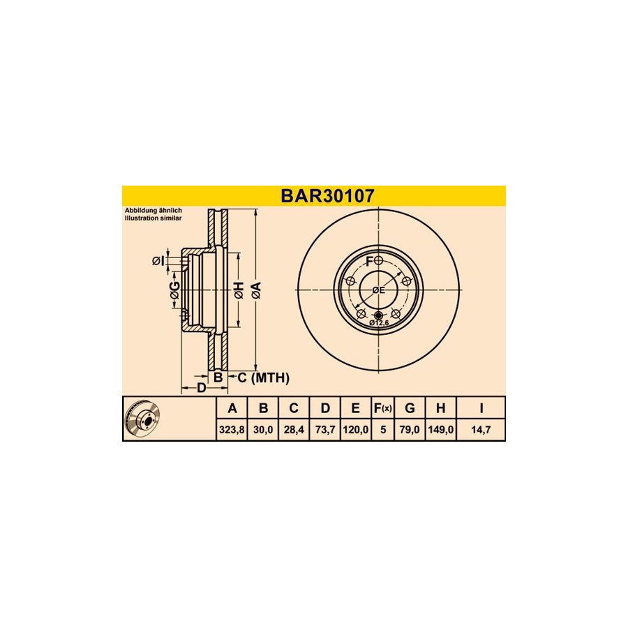 Barum BAR30107 Brake Disc For Bmw 5 Series