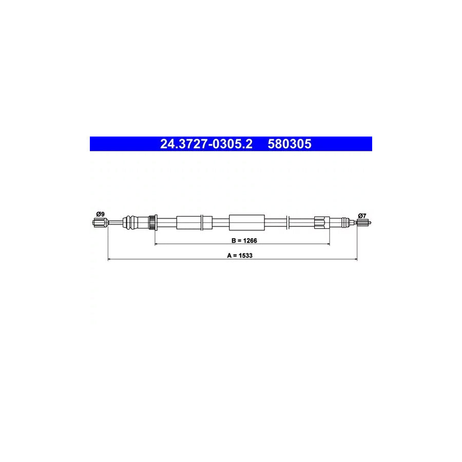 ATE 24.3727-0305.2 Hand Brake Cable