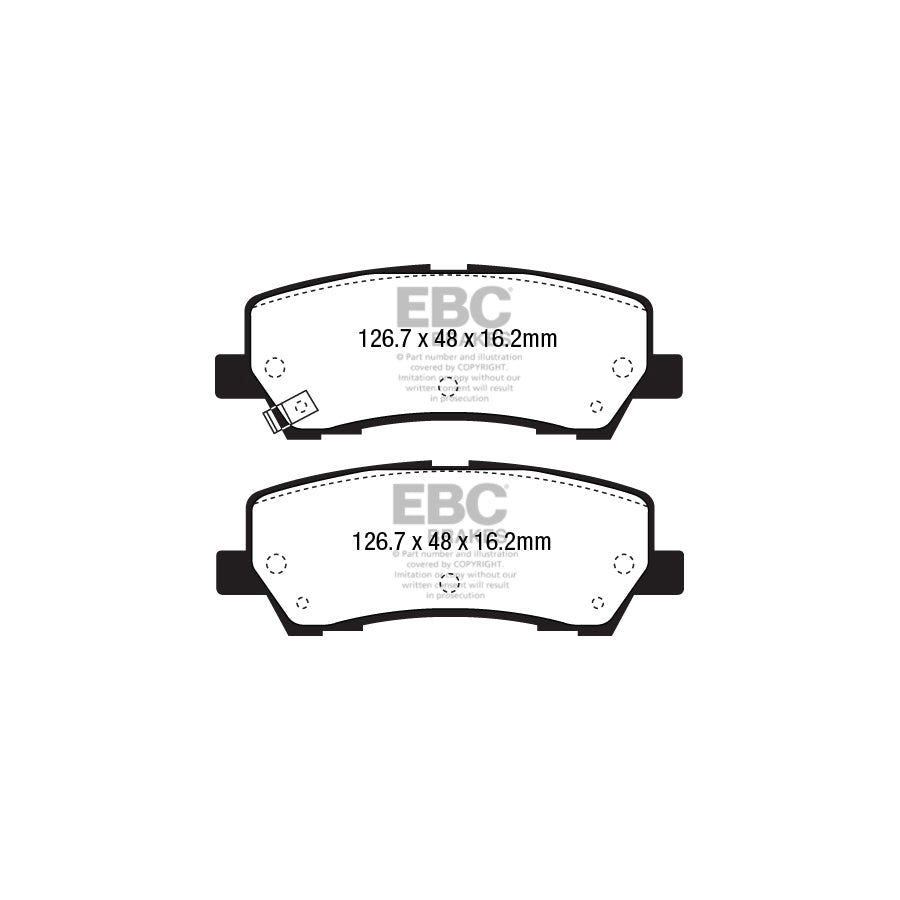 EBC PD08KR440 Ford Mustang Yellowstuff Rear Brake Pad & USR Disc Kit 2 | ML Performance UK Car Parts