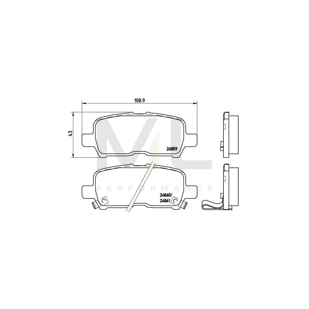 Brembo P 07 001 Brake Pad Set For Buick (Sgm) Regal I With Acoustic Wear Warning | ML Performance Car Parts