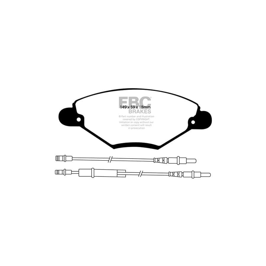 EBC PD11KF387 Citroen C5 Greenstuff Front Brake Pad & GD Disc Kit - Citroen Caliper 2 | ML Performance UK Car Parts