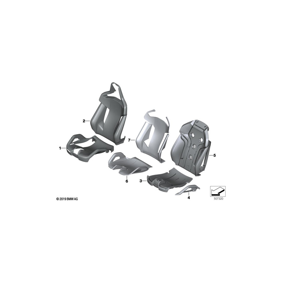 Genuine BMW 52108747247 F93 Left Seat Foam Plastic Part (Inc. M8) | ML Performance UK