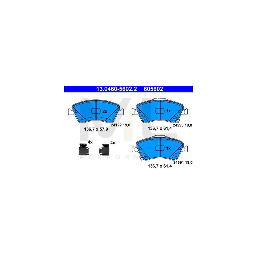 ATE 13.0460-5602.2 Brake pad set with acoustic wear warning | ML Performance Car Parts