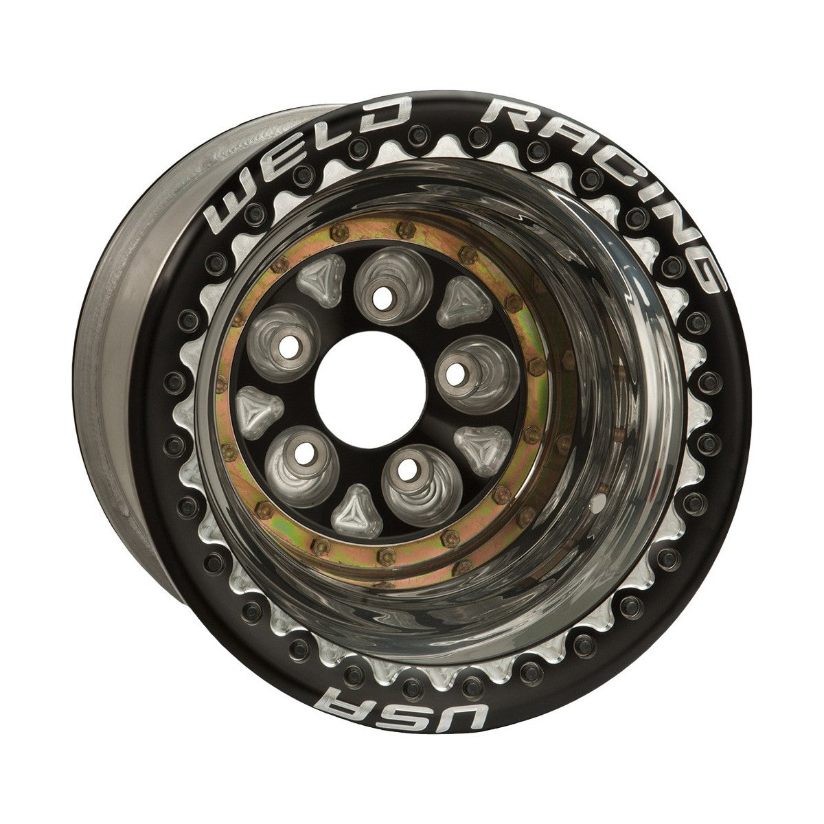 Weld 87B-616558UB Magnum Pro Wheel 16x16 5x5.5 ET-114 BS4 Black Center - Polished Shell