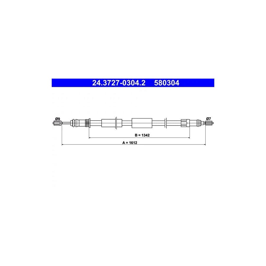 ATE 24.3727-0304.2 Hand Brake Cable