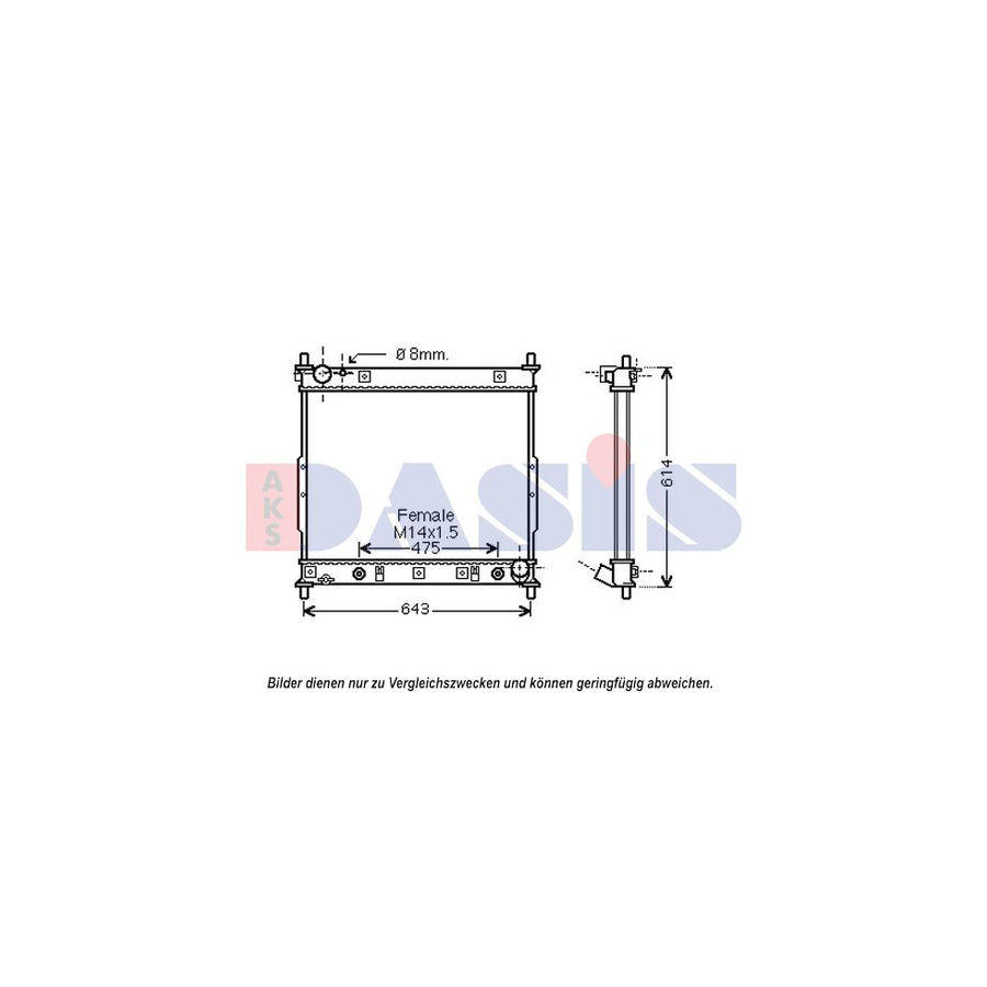 AKS Dasis 510148N Engine Radiator For Ssangyong Rexton / Rexton II (Gab) | ML Performance UK