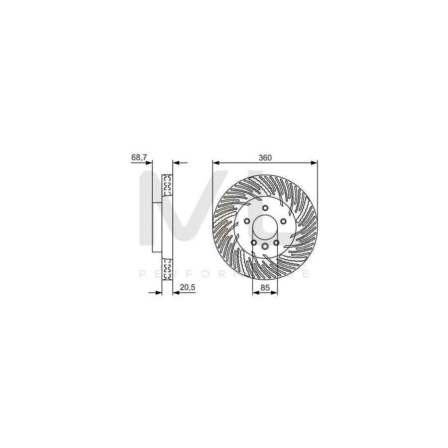 BOSCH 0 986 479 V02 Brake Disc Vented, Oiled | ML Performance Car Parts