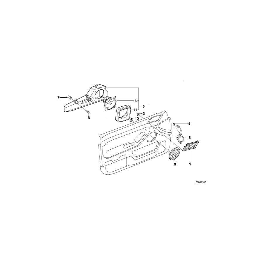 Genuine BMW 65138375013 E38 Left Top-Hifi Loudspeaker Tweeter DUNKELBEIGE (Inc. 740iL, 728iL & 750i) | ML Performance UK Car Parts