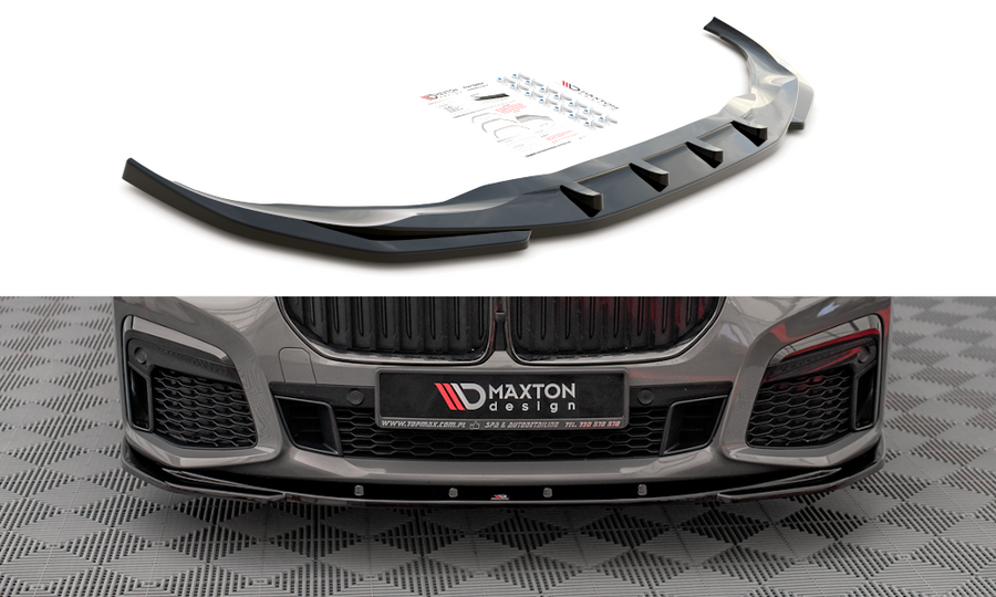 Maxton Design BM-7-11F-MPACK-FD1T Front Splitter V.1 BMW Series 7 G11 M-Pack Facelift | ML Performance UK Car Parts