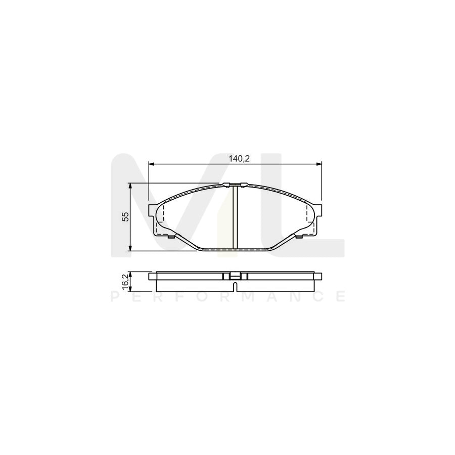 Bosch 0986424225 Brake Pad Set With Anti-Squeak Plate, With Mounting Manual BP104 | ML Performance Car Parts