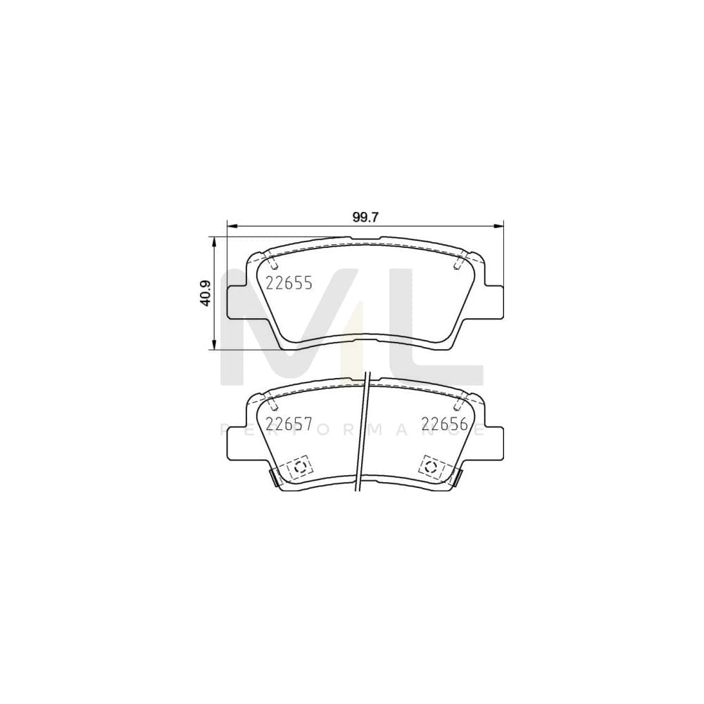 Brembo P 30 103 Brake Pad Set With Acoustic Wear Warning, With Anti-Squeak Plate | ML Performance Car Parts