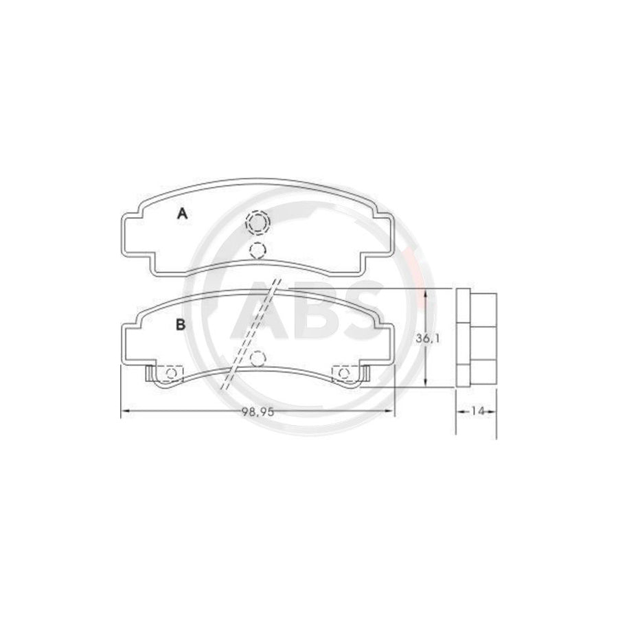 A.B.S. 36704 Brake Pad Set For Nissan Sunny