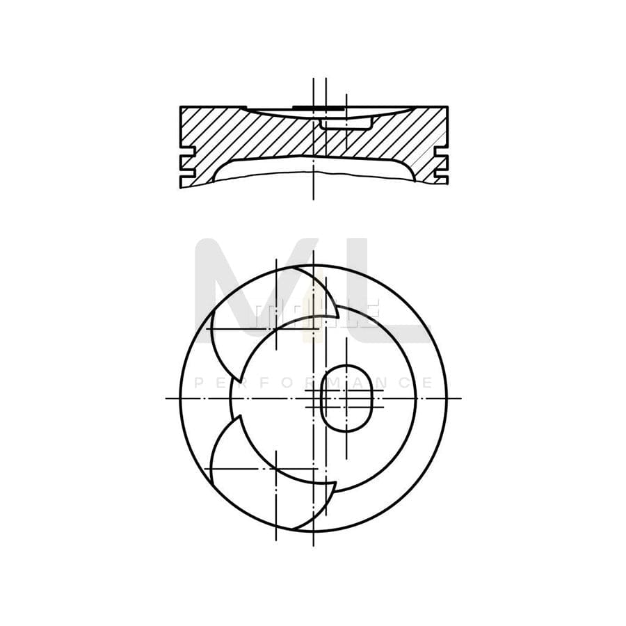 MAHLE ORIGINAL 002 48 00 Piston 91,0 mm, with piston ring carrier | ML Performance Car Parts