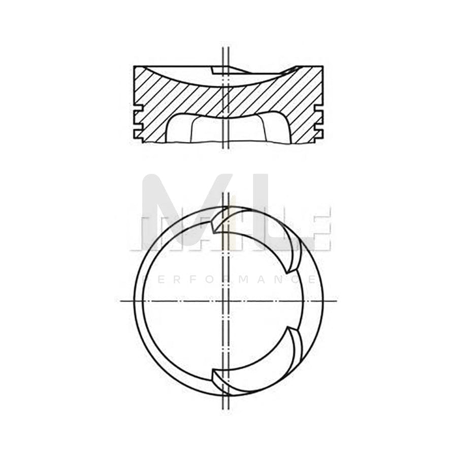 MAHLE ORIGINAL 127 57 00 Piston 120,65 mm, with piston rings, with piston ring carrier | ML Performance Car Parts