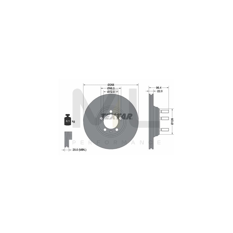 TEXTAR 92033600 Brake Disc Internally Vented, with wheel studs, without wheel hub | ML Performance Car Parts