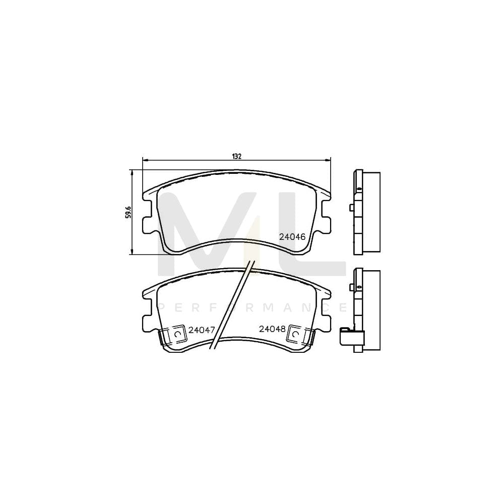 Hella 8DB 355 011-141 Brake Pad Set For Mazda 6 With Acoustic Wear Warning | ML Performance Car Parts